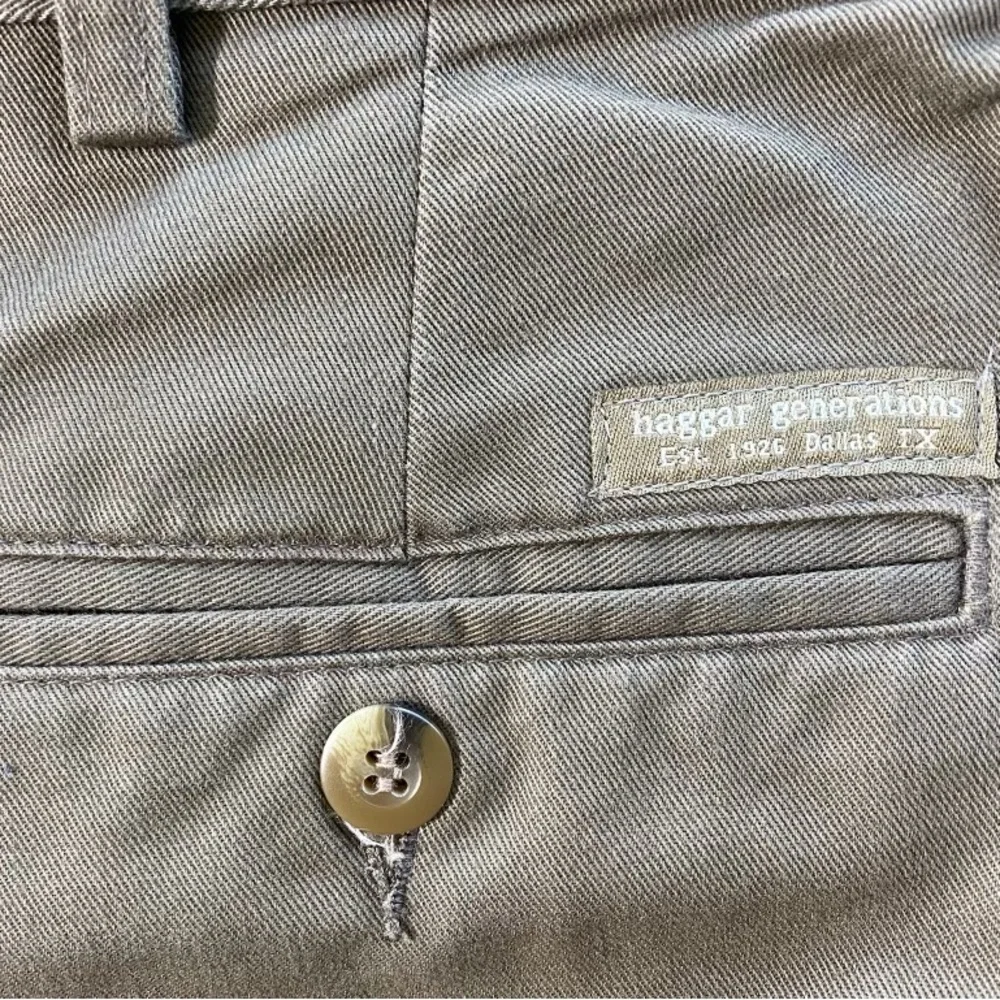 EUC Mens Haggar Generations Cotton Brown Pleated Pants, 38/34 - Picture 3 of 4
